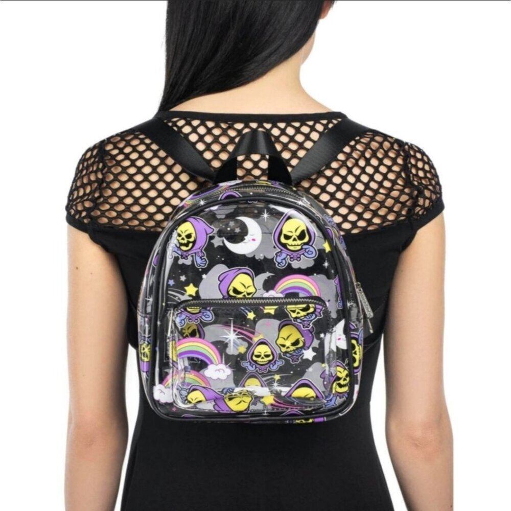 KILLSTAR x Skeletor ✦ Clear PU Mini Backpack ✦ Black Purple Graphic Limited NWT - Picture 3 of 7